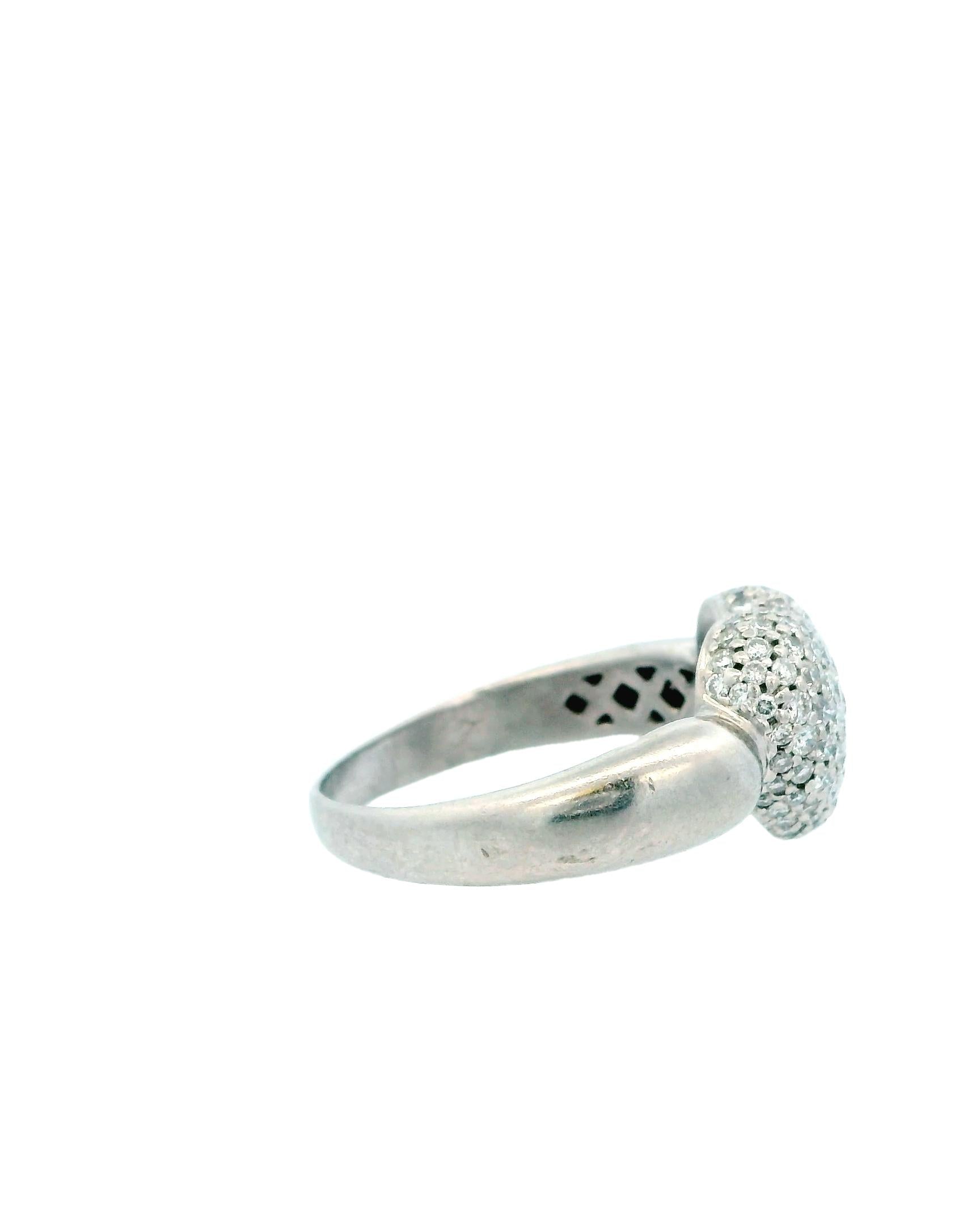 Heart Shaped Pave Platinum Ring