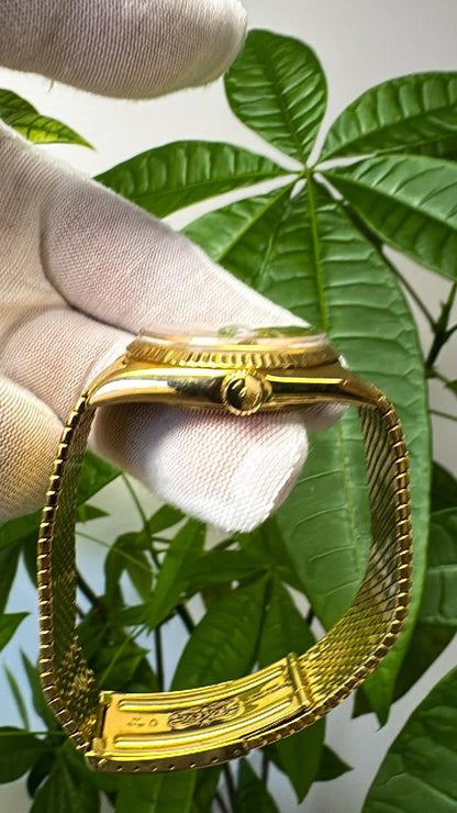 Rolex Daydate 1803 Gilt Wideboy Matching Hands Milanese Bracelet Watch