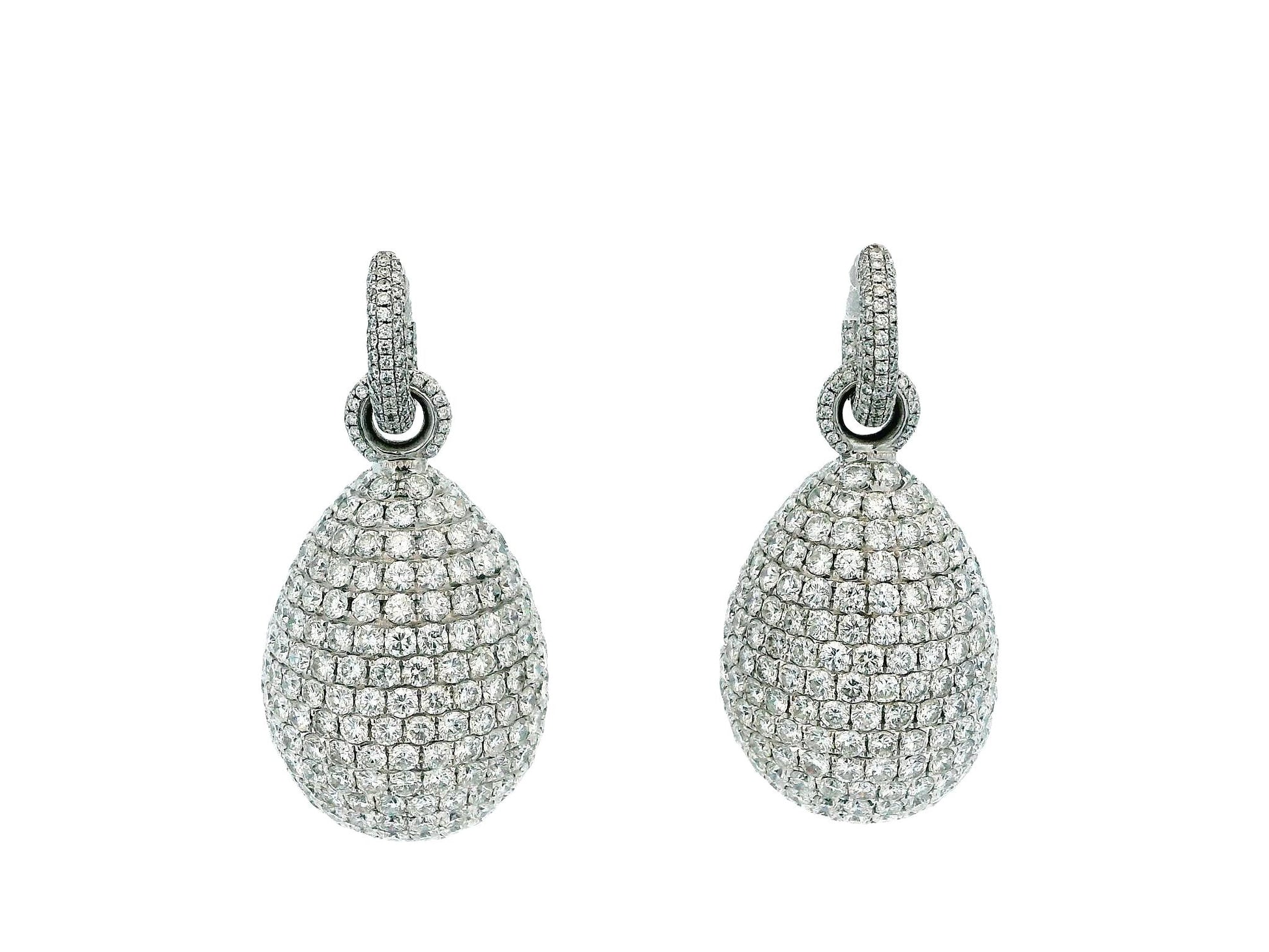 18k White Gold Diamond Drop Earrings