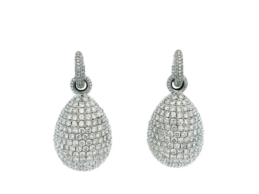 18k White Gold Diamond Drop Earrings