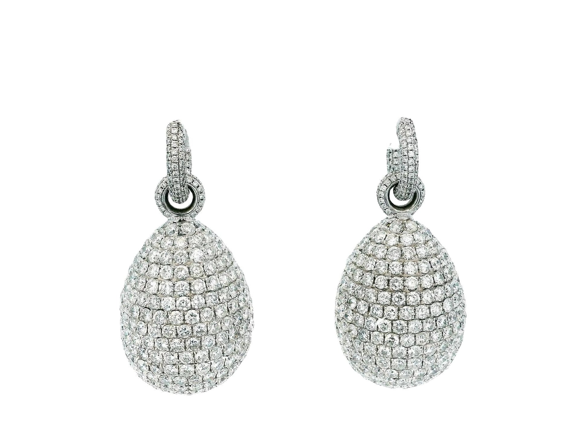 18k White Gold Diamond Drop Earrings