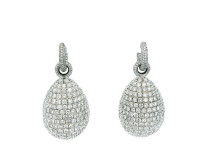 18k White Gold Diamond Drop Earrings