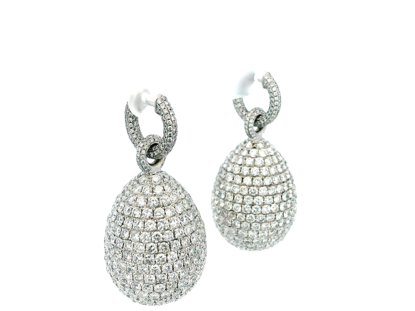 18k White Gold Diamond Drop Earrings