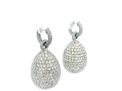 18k White Gold Diamond Drop Earrings