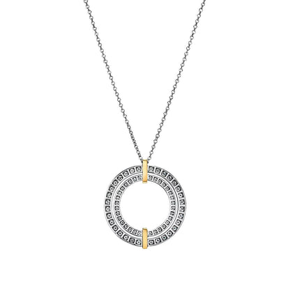 Tiffany Edge Large Circle in 18K White & Yellow Gold with Diamonds, Necklace