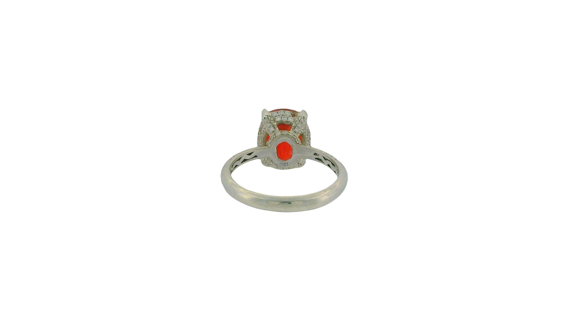 18K White Gold Paved & Cushion-Cut Ruby Ring GIA Certified