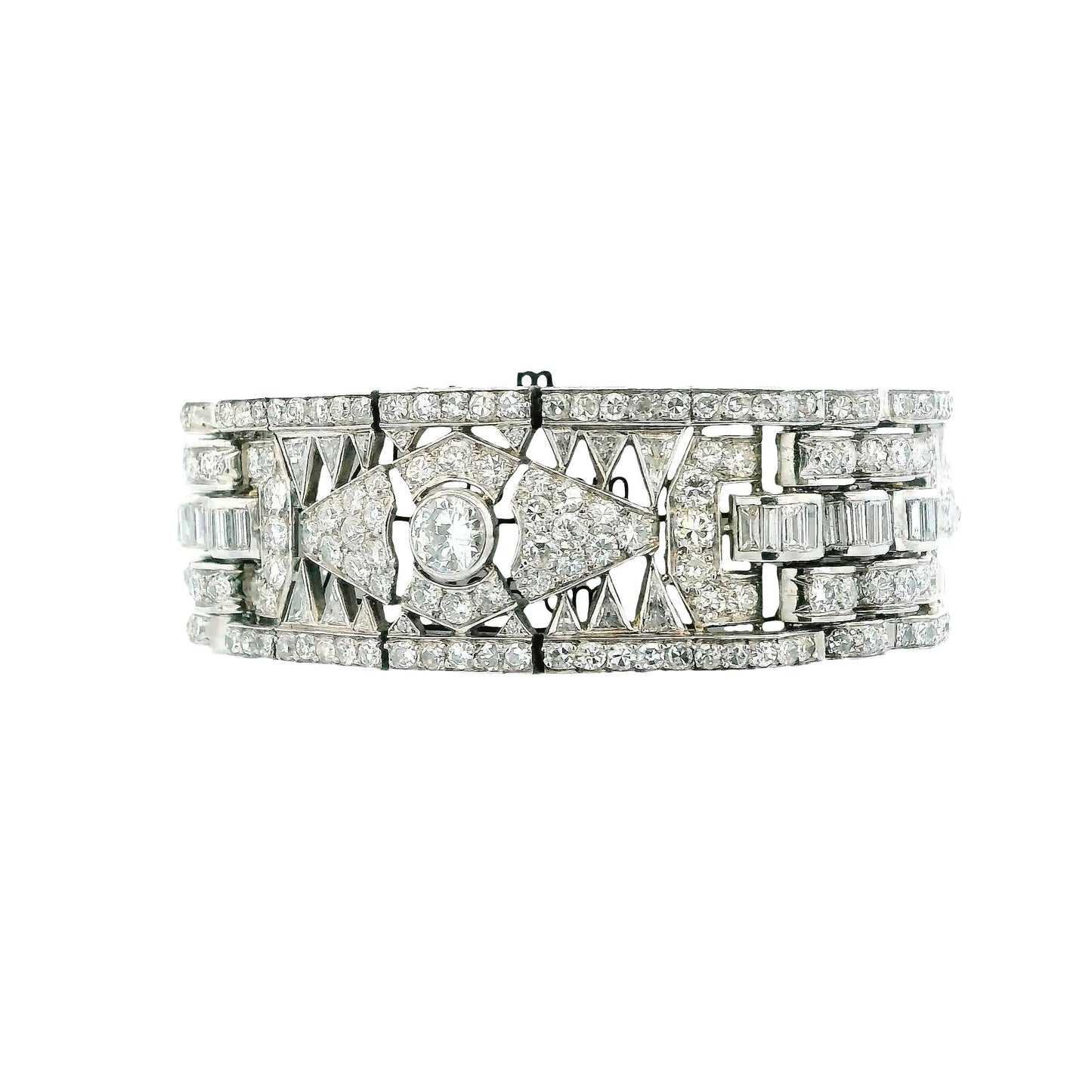 Art-Deco french Platinum 27Ct Diamond Bracelet