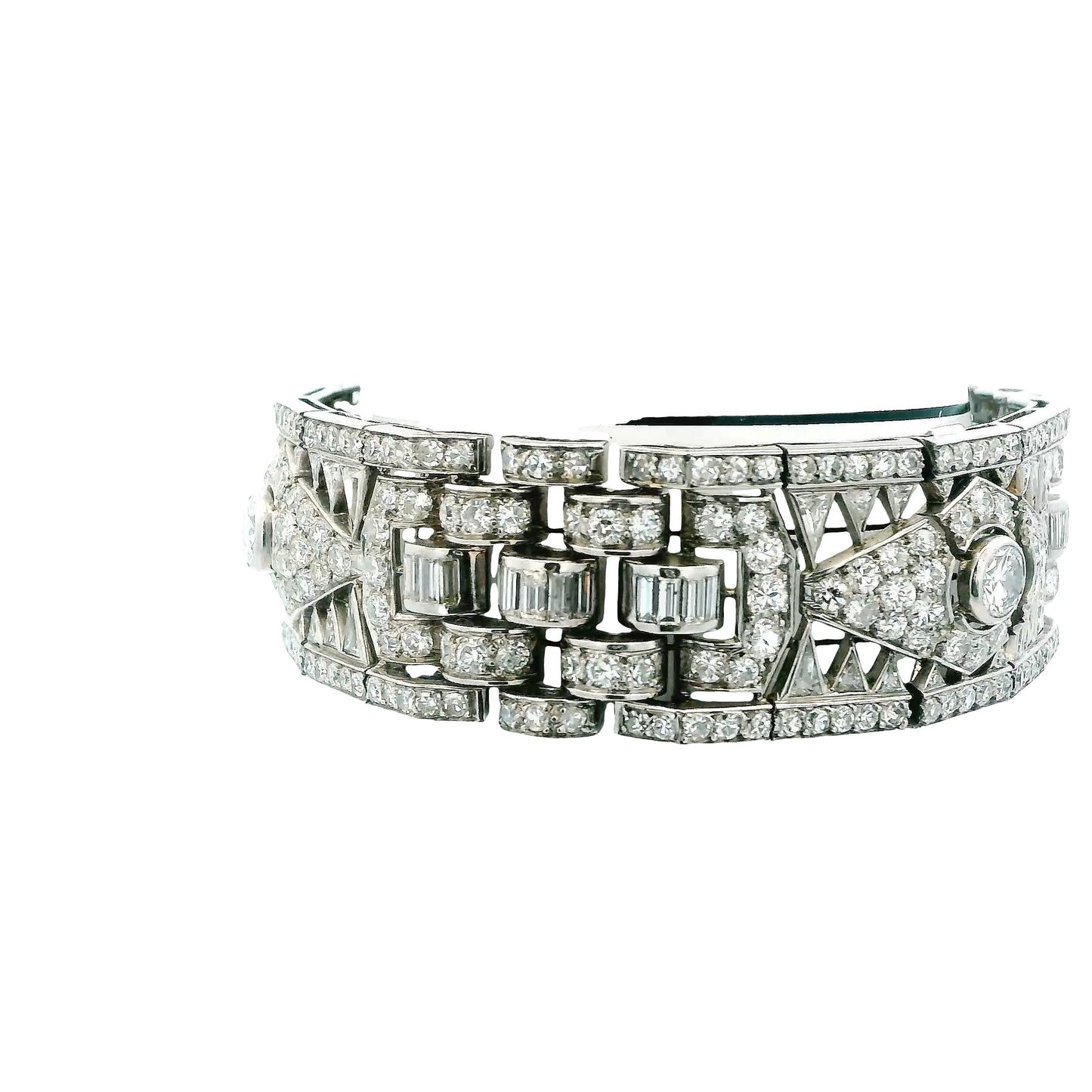 Art-Deco french Platinum 27Ct Diamond Bracelet