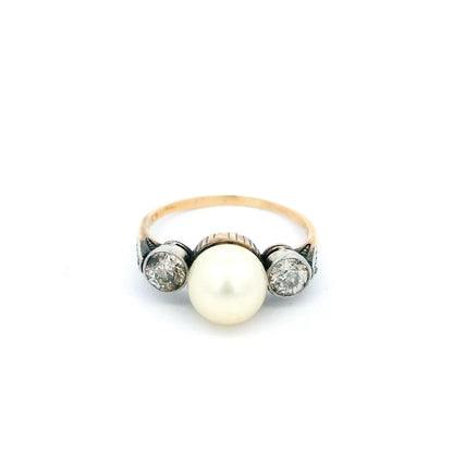 Solitaire Pearl 2 Side Diamond