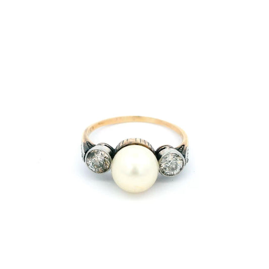 Solitaire Pearl 2 Side Diamond