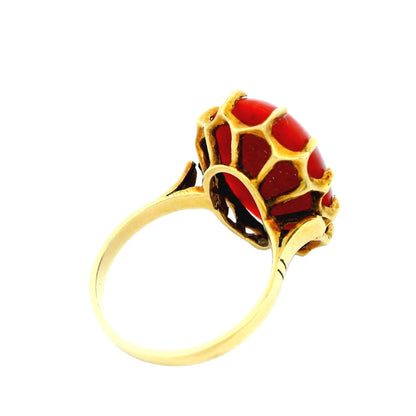 18K Yellow Gold Ring W/10Ct Cl