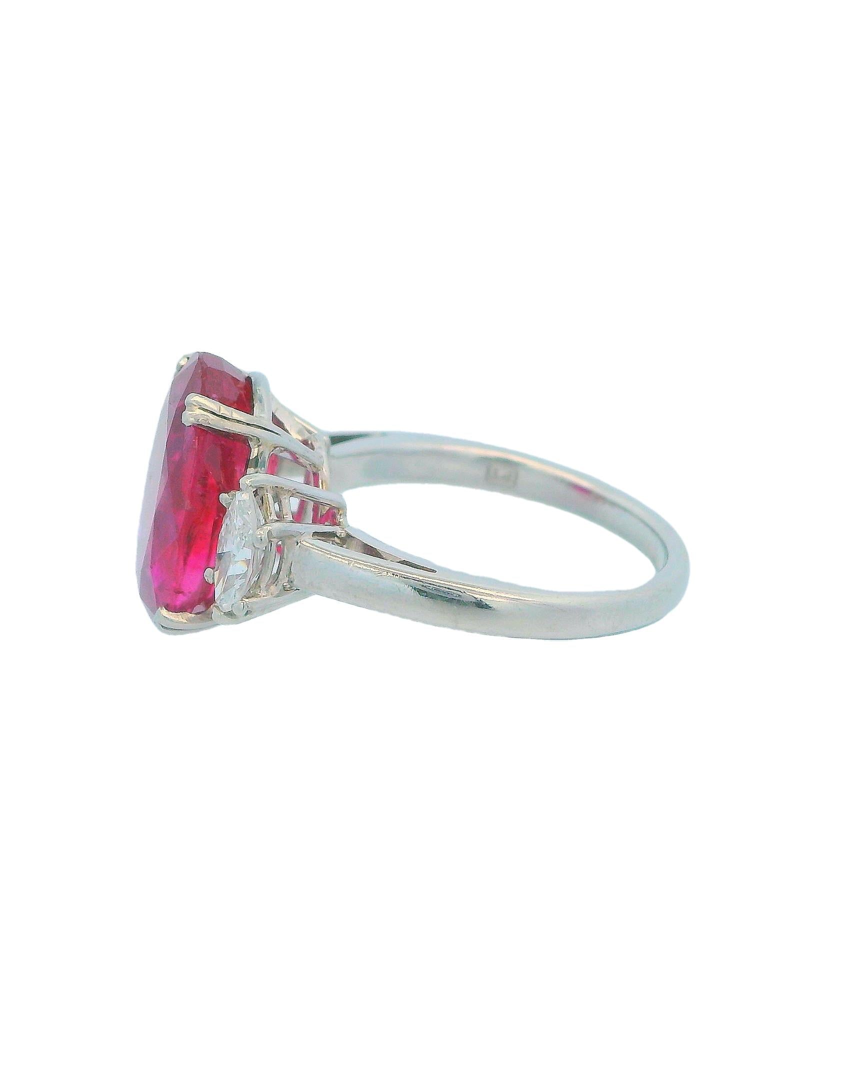 AGL Certified Oval Ruby 7.25Ct with Diamonds Ring