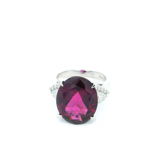 Platinum Large Oval Purple Stone Ring