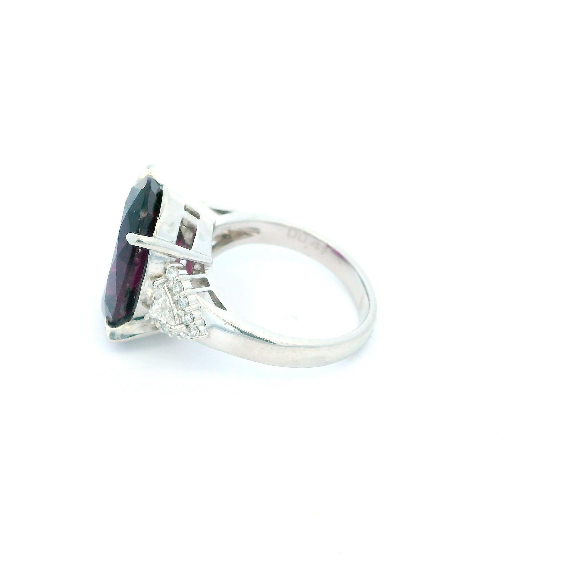 Platinum Large Oval Purple Stone Ring