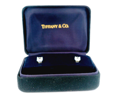 Tiffany & Co. Platinum Studs Diamond Earrings GIA Certificates W/Box