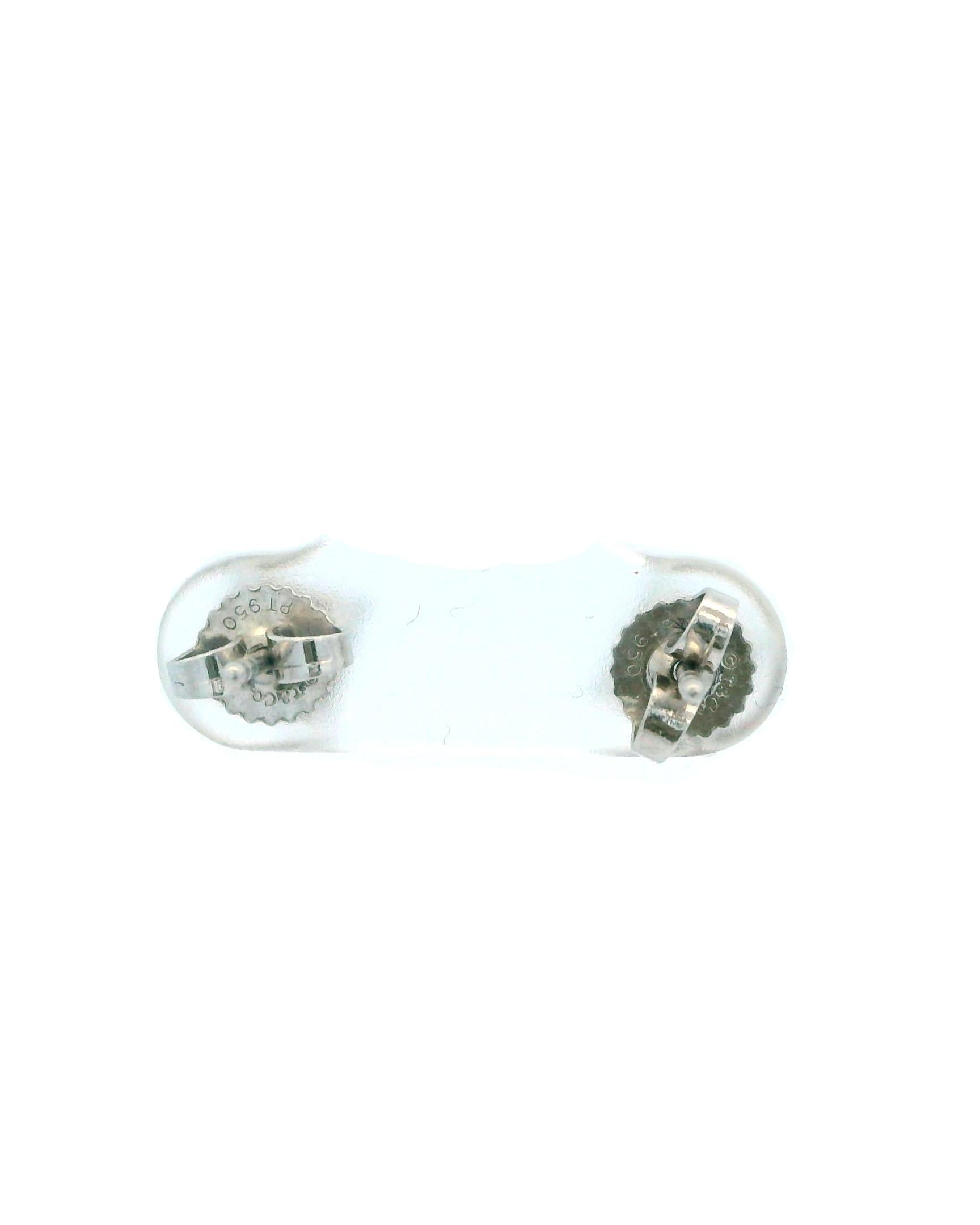 Tiffany & Co. Platinum Studs Diamond Earrings GIA Certificates W/Box