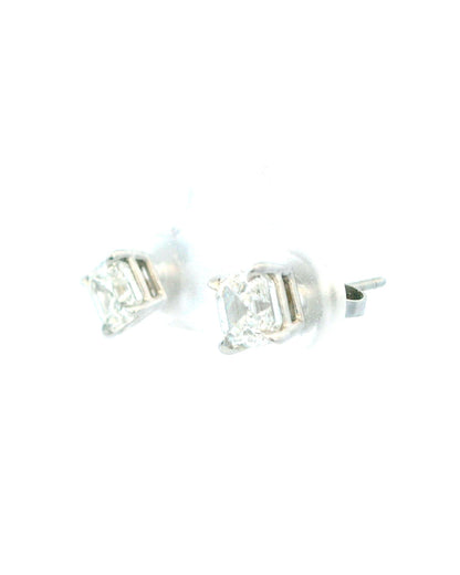 Tiffany & Co. Platinum Studs Diamond Earrings GIA Certificates W/Box