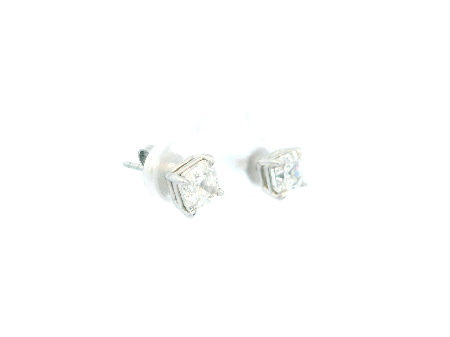 Tiffany & Co. Platinum Studs Diamond Earrings GIA Certificates W/Box