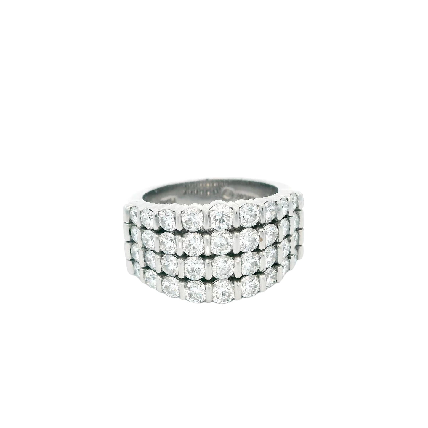 Gemlock-Wide Platinum Diamond Ring