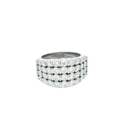 Gemlock-Wide Platinum Diamond Ring