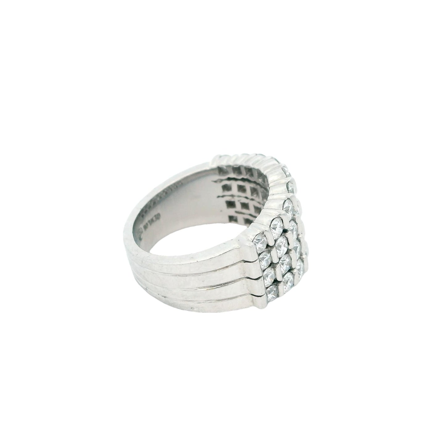 Gemlock-Wide Platinum Diamond Ring
