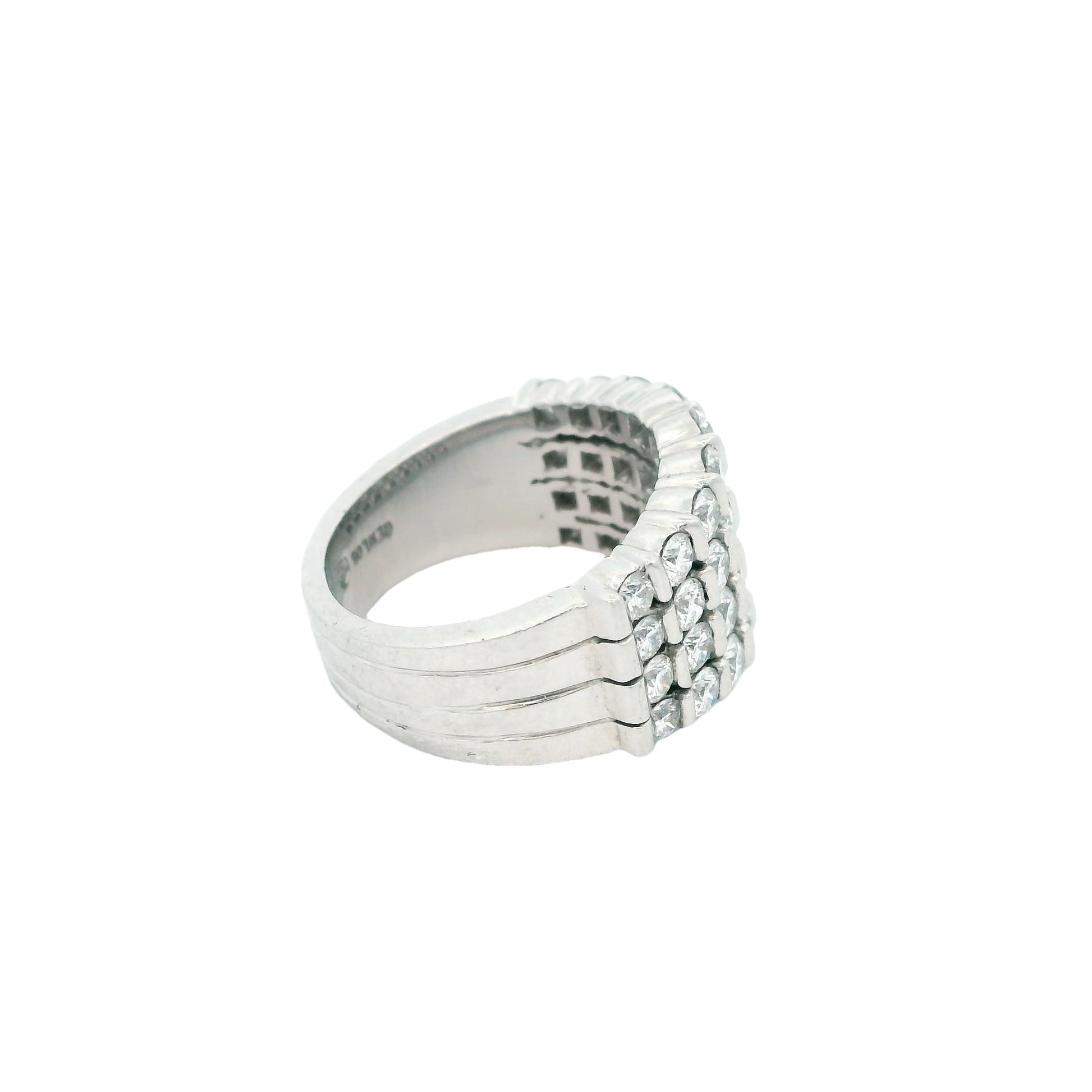 Gemlock-Wide Platinum Diamond Ring