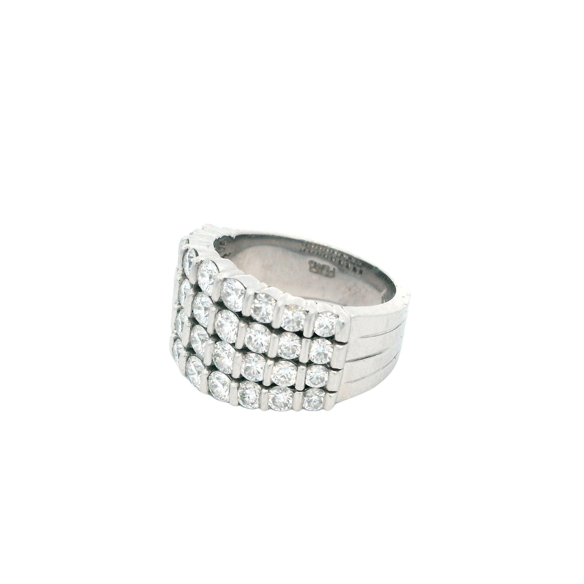 Gemlock-Wide Platinum Diamond Ring