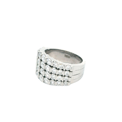 Gemlock-Wide Platinum Diamond Ring