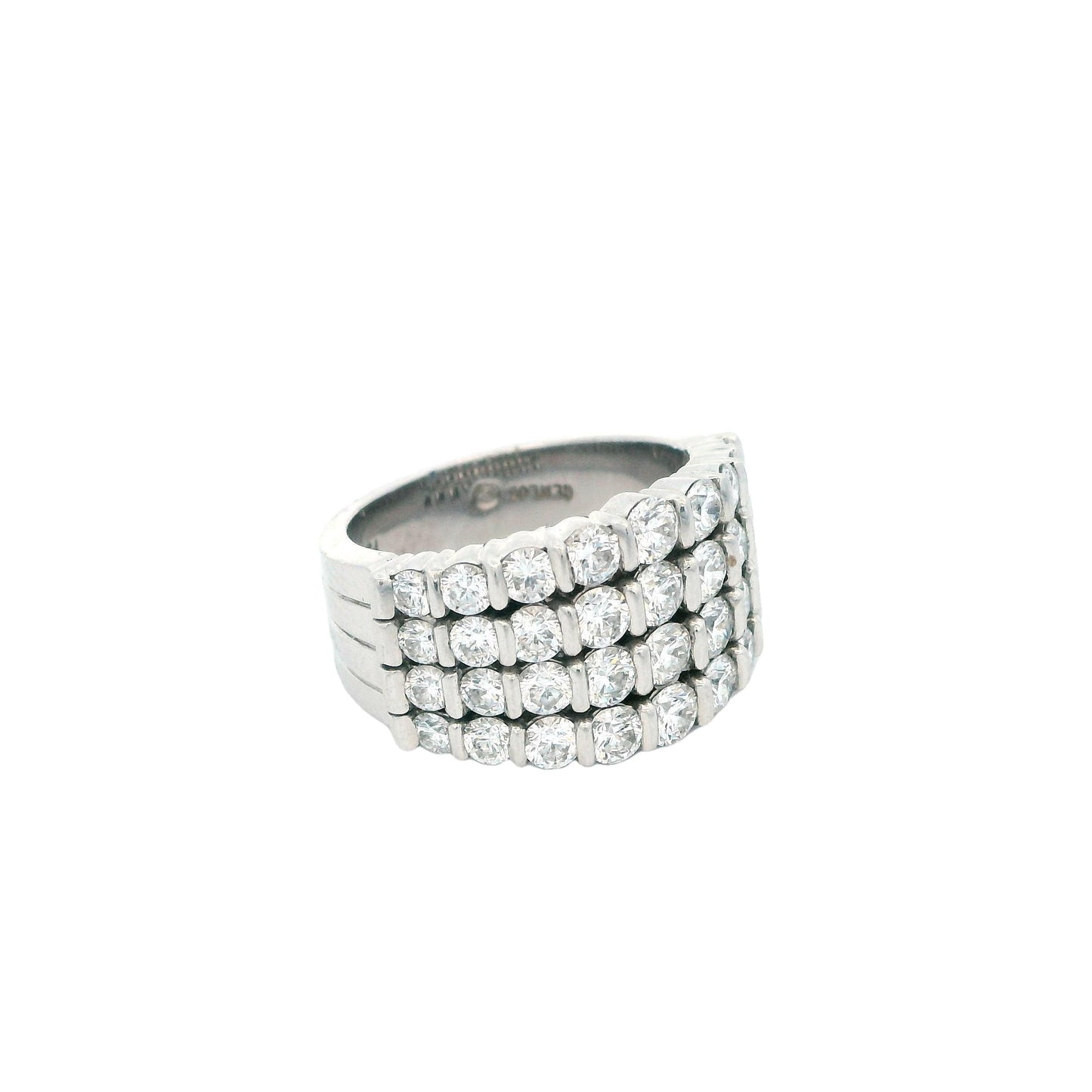 Gemlock-Wide Platinum Diamond Ring