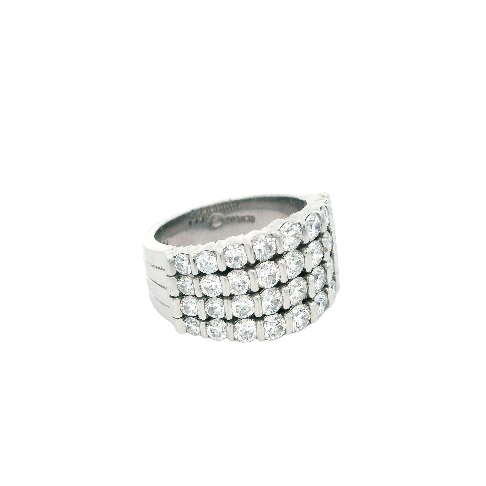 Gemlock-Wide Platinum Diamond Ring