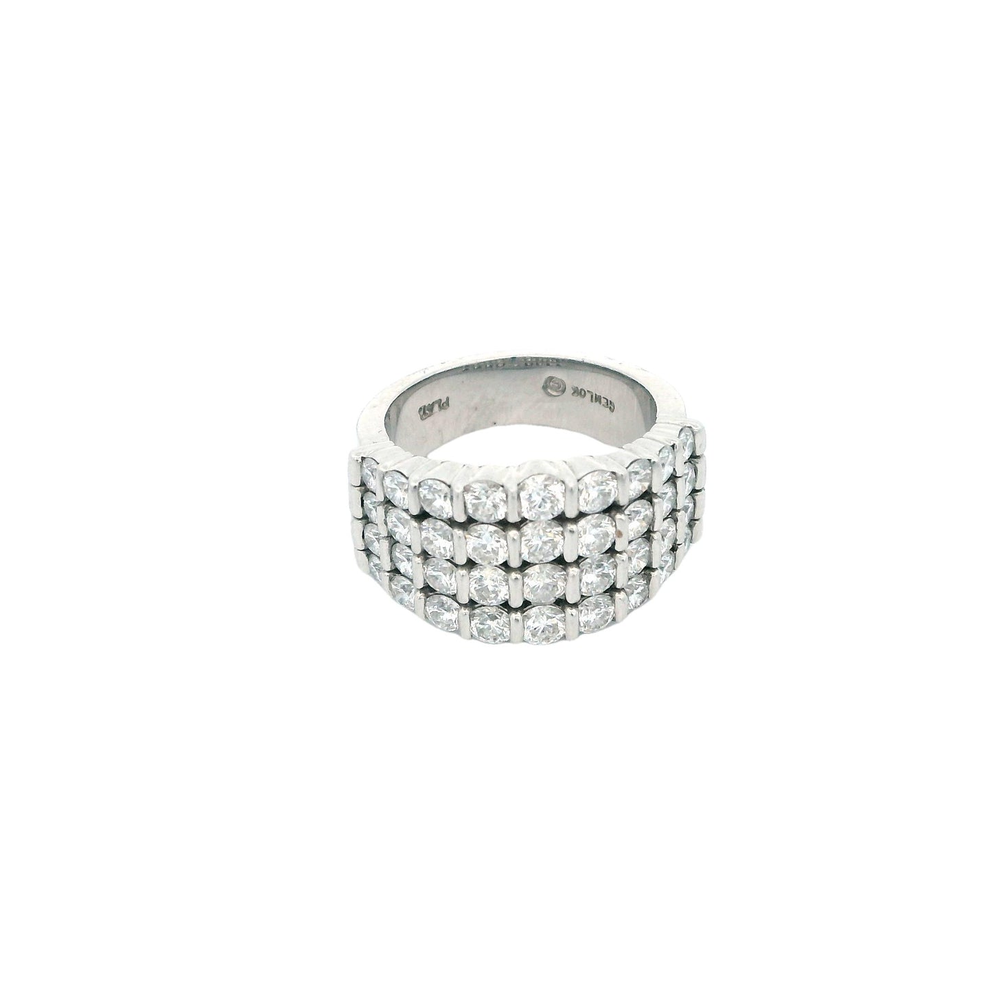 Gemlock-Wide Platinum Diamond Ring