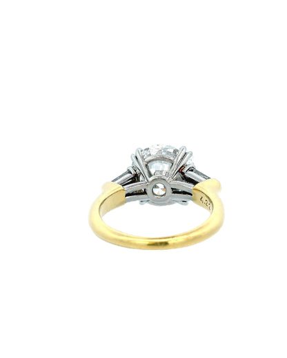 Harry Winston 4.22 Carats Vs2 Diamond Platinum & 18K Gold Ring  Papers