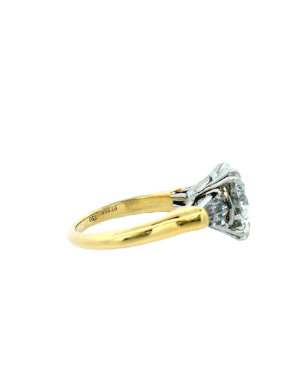 Harry Winston 4.22 Carats Vs2 Diamond Platinum & 18K Gold Ring  Papers