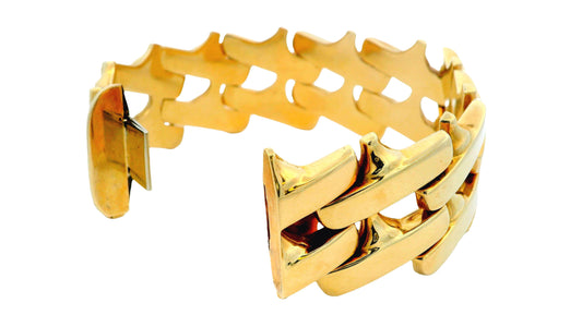 14K Yellow Gold Italian Bracelet Wide Links