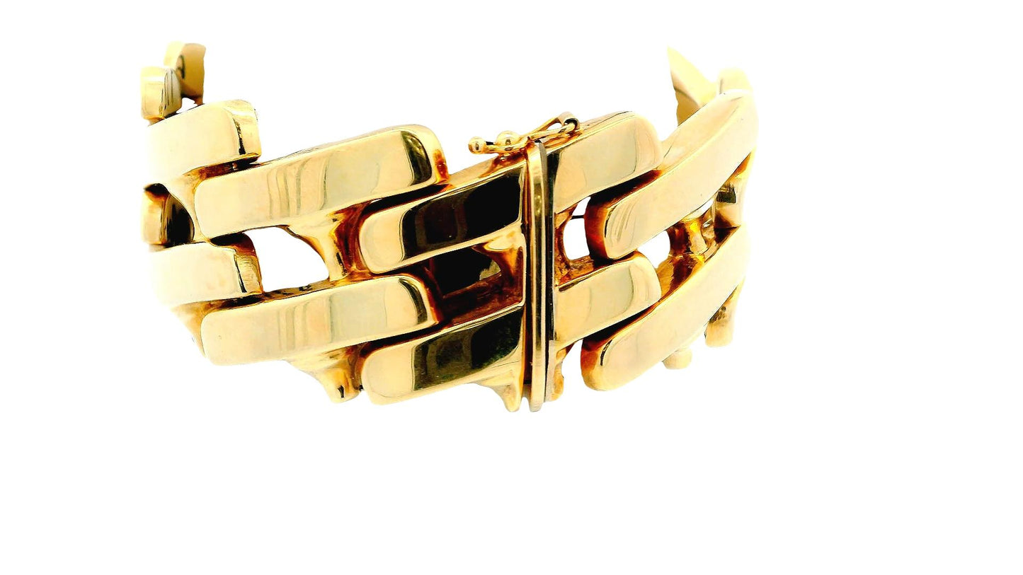 14K Yellow Gold Italian Bracelet Wide Links