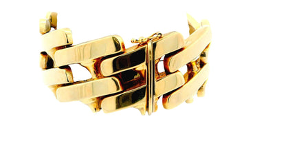 14K Yellow Gold Italian Bracelet Wide Links