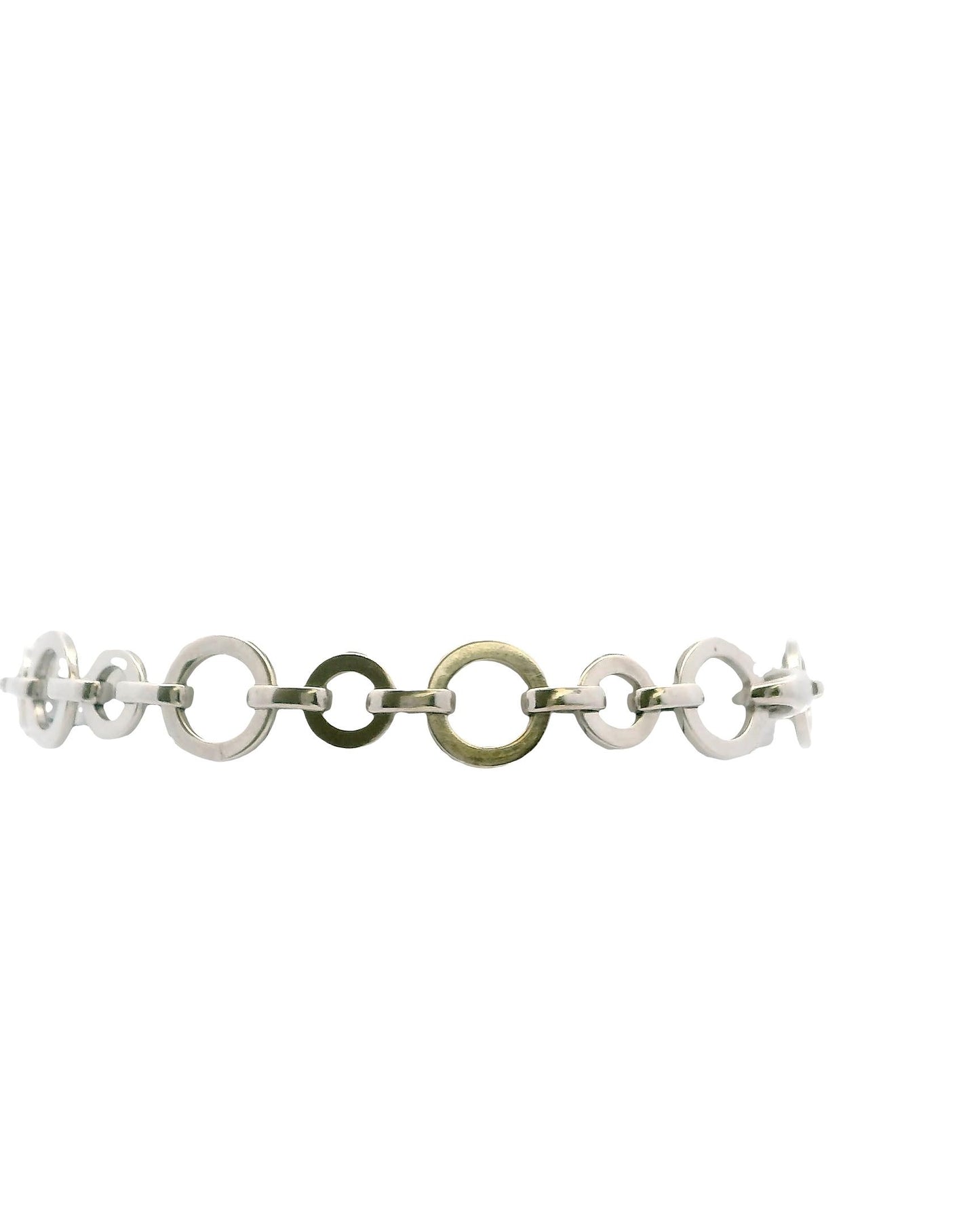 18K White Gold Diamond Pave Circle Bracelet