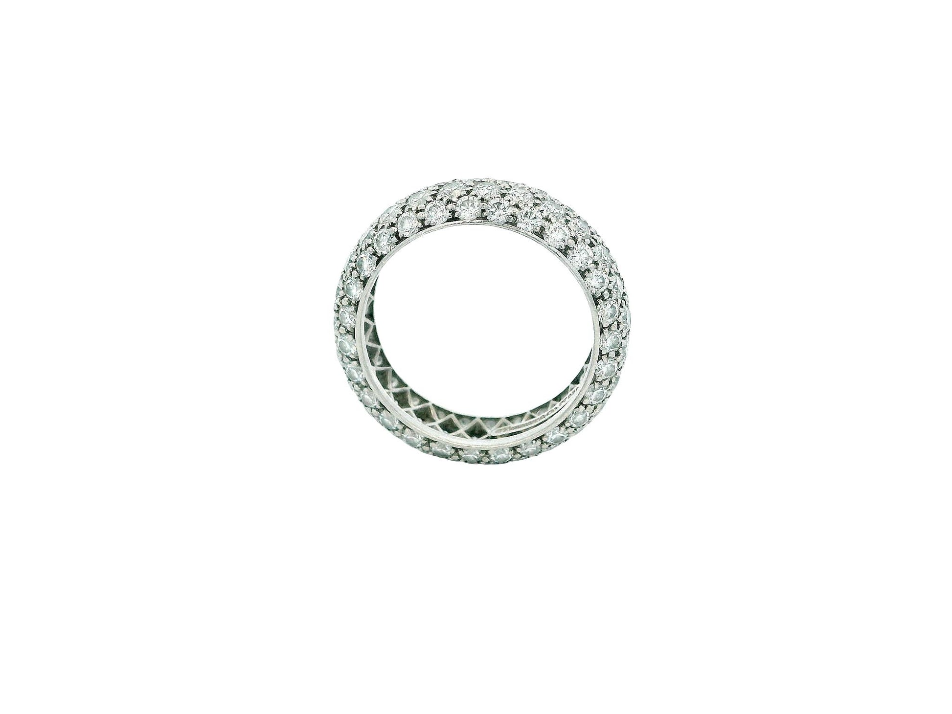 Tiffany & Co. Etoile Four Row Pave Platinum Ring