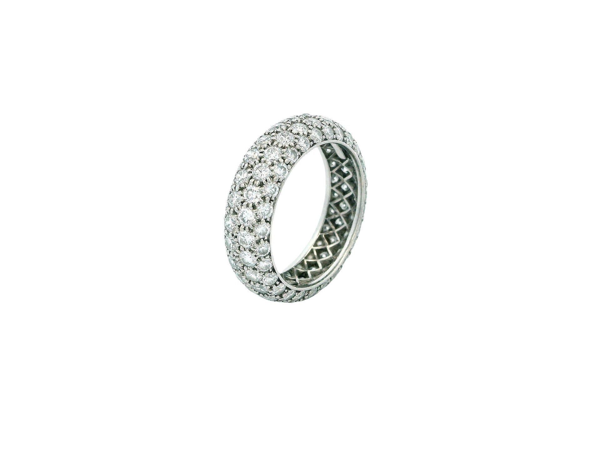Tiffany & Co. Etoile Four Row Pave Platinum Ring