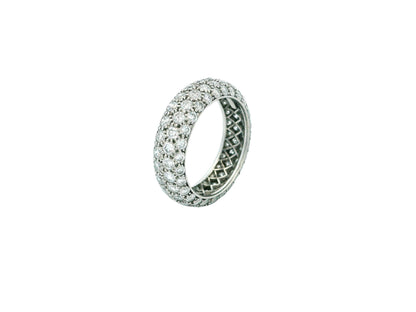 Tiffany & Co. Etoile Four Row Pave Platinum Ring