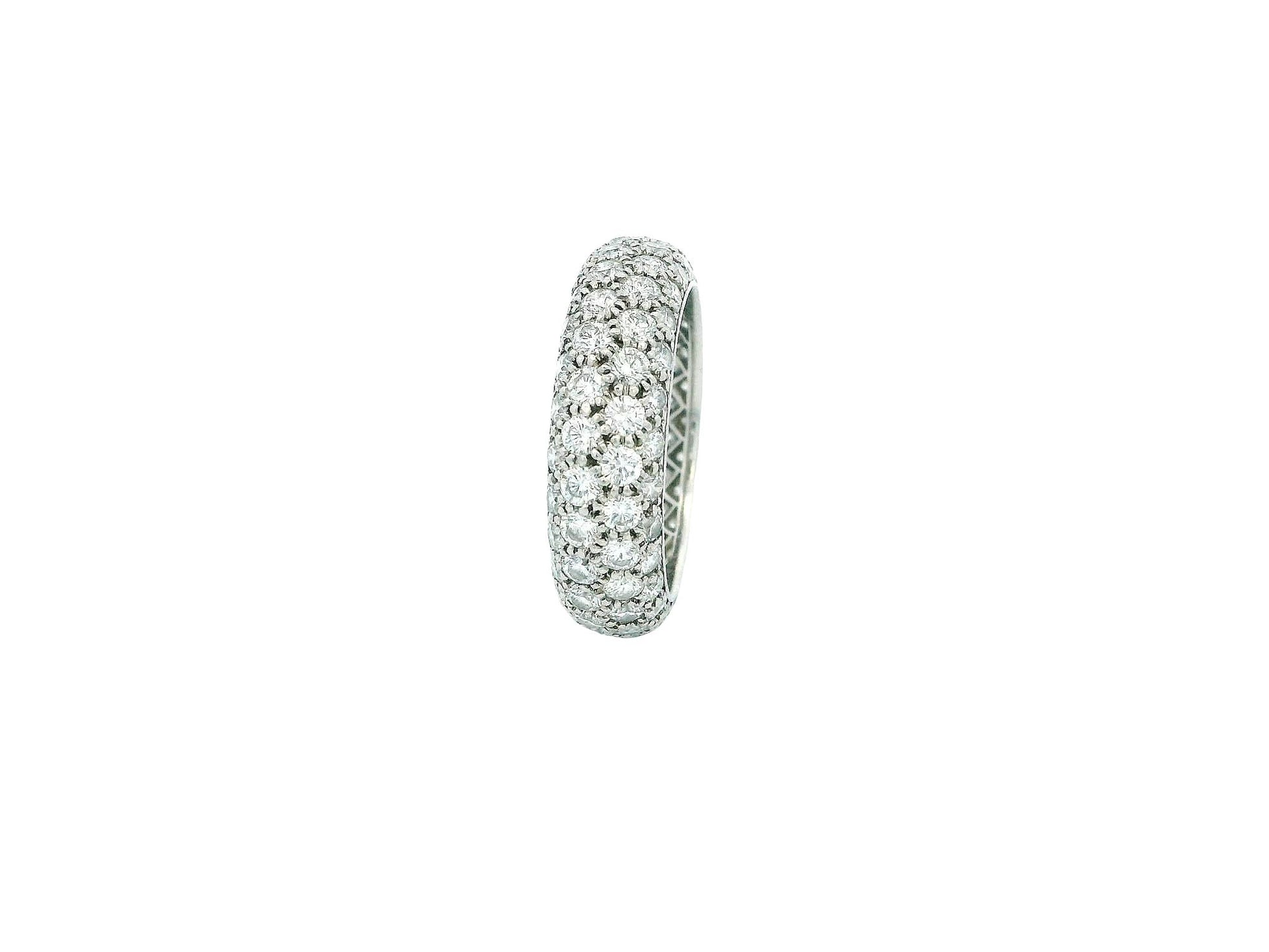 Tiffany & Co. Etoile Four Row Pave Platinum Ring
