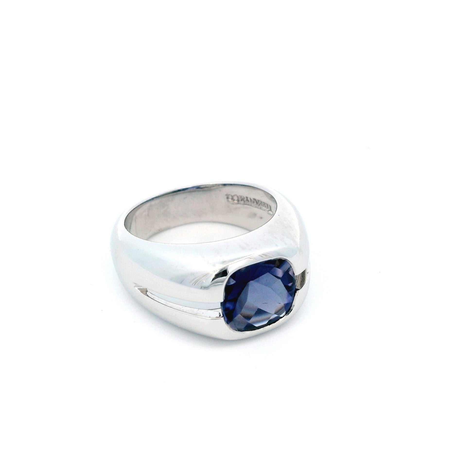 Vintage Tiffany & Co. Iolite 18K White Gold Solitaire Ring