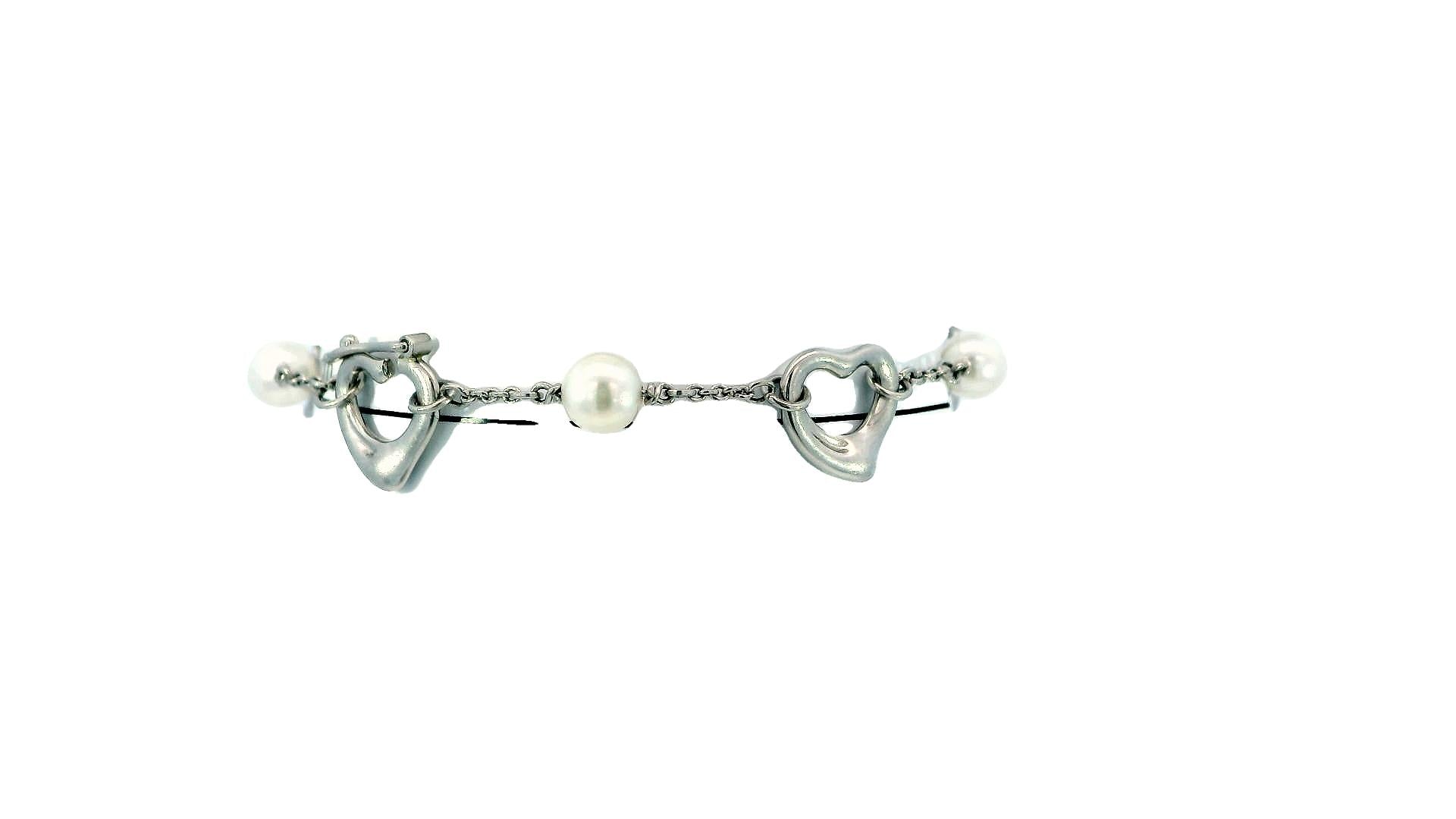 Tiffany & Co. Platinum  Pearl & Hearts Bracelet