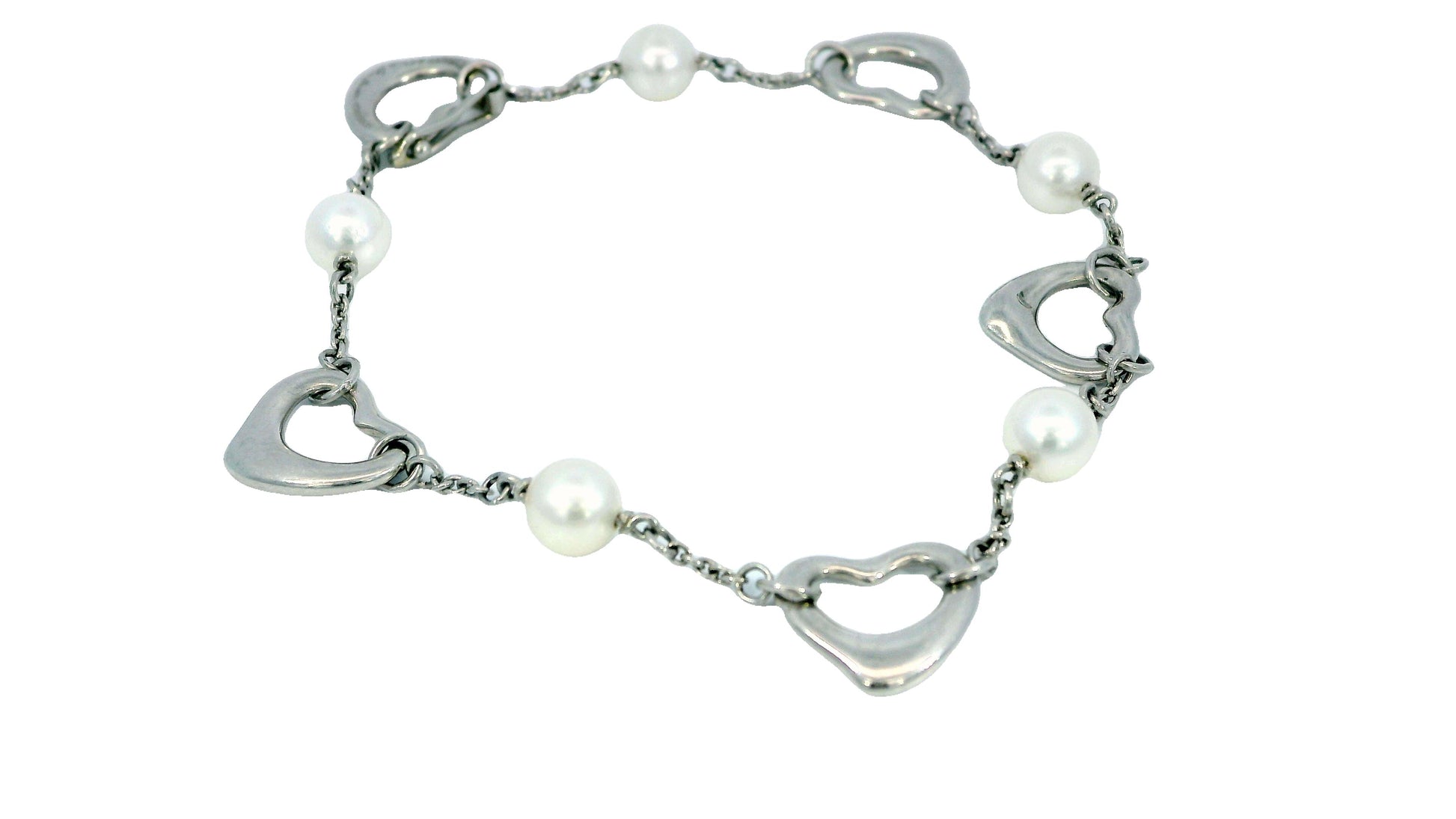 Tiffany & Co. Platinum  Pearl & Hearts Bracelet