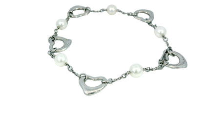 Tiffany & Co. Platinum  Pearl & Hearts Bracelet