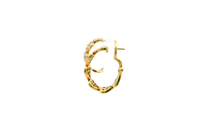 Cartier Virgo 18K Yellow Gold Pave Heart Motif Hoops Earrings