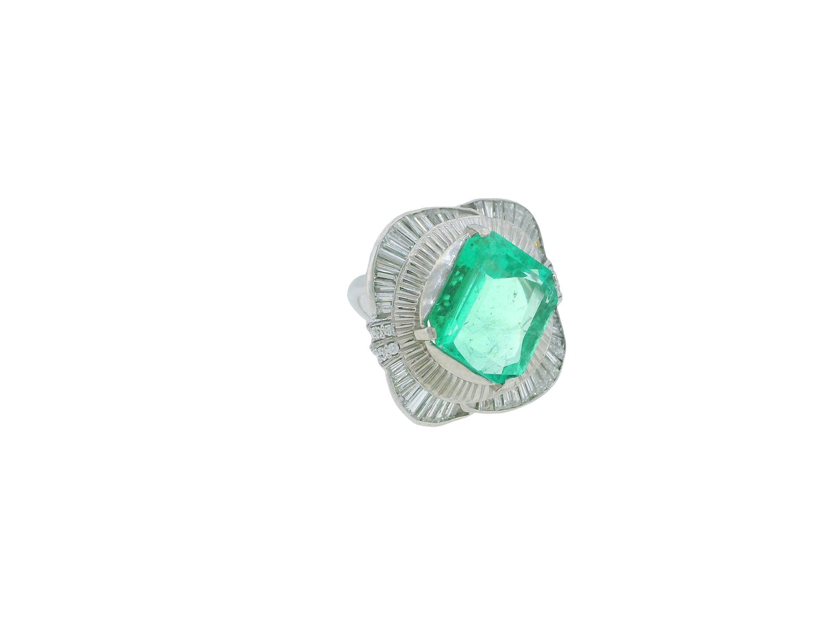 14.49-Carat Natural Emerald Ring with 2.86 CTW Diamond Accents in Platinum