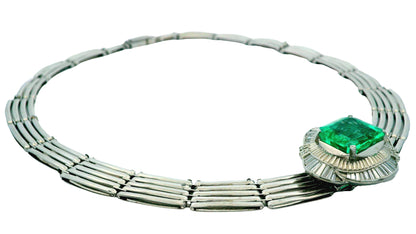 Platinum Emerald & Diamonds Necklace