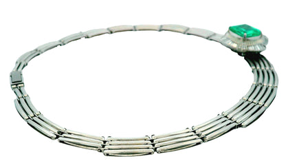 Platinum Emerald & Diamonds Necklace