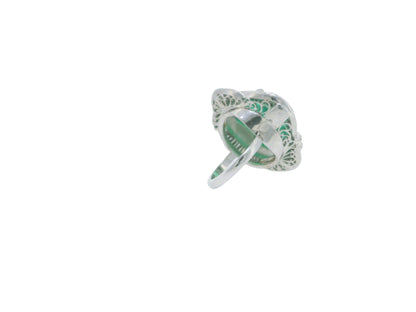 14.49-Carat Natural Emerald Ring with 2.86 CTW Diamond Accents in Platinum